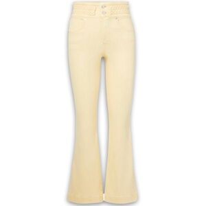 Veronica Beard Carson Kick Flare High Rise Double Braid Yellow Jean